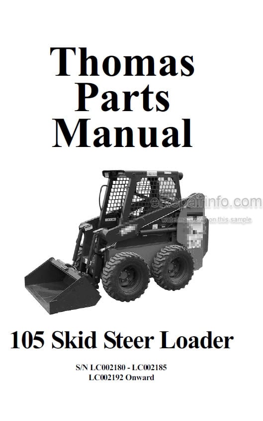 Photo 4 - Thomas 105 Parts Manual Skid Steer Loader 53766