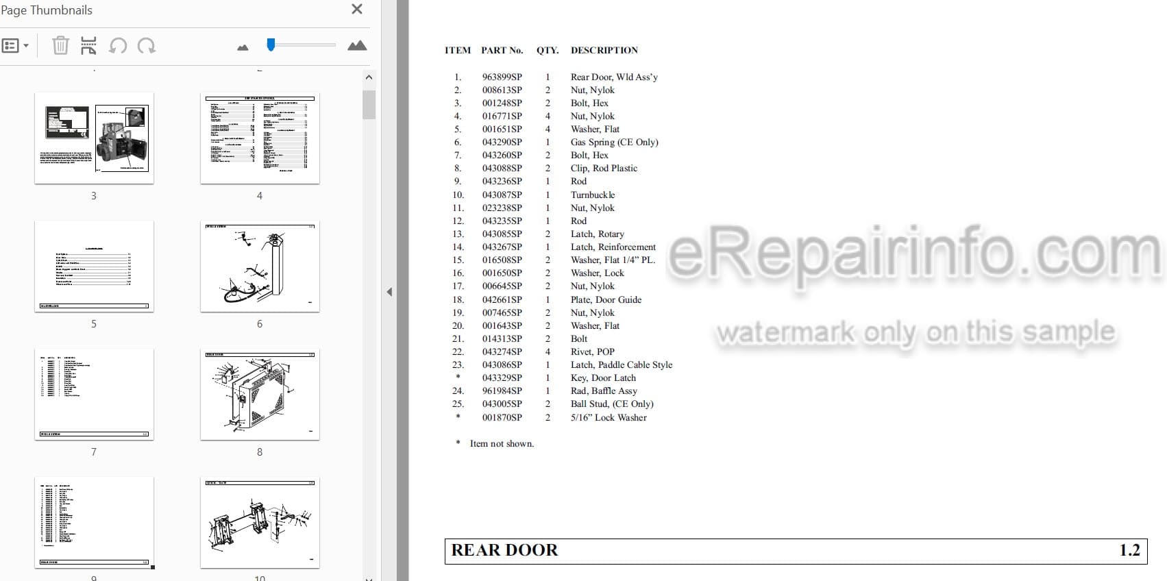 Photo 3 - Thomas 105 Parts Manual Skid Steer Loader 53766