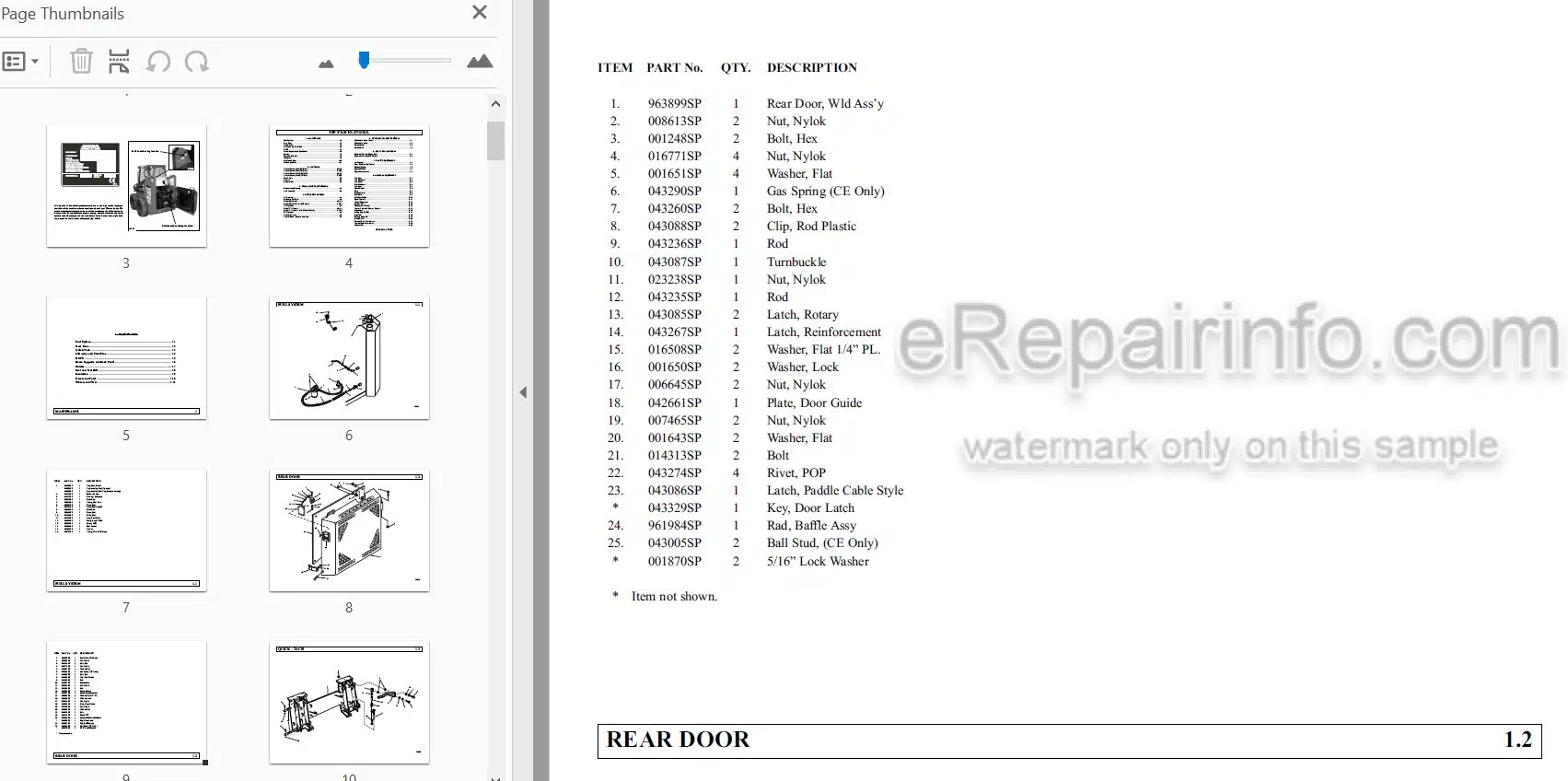 Photo 3 - Thomas 105 Parts Manual Skid Steer Loader 53766