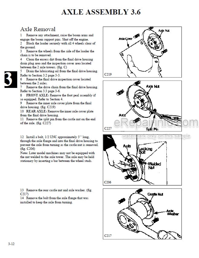 Photo 6 - Thomas 135 137 153 1300 Protough Repair Manual Skid Steer Loader 49702