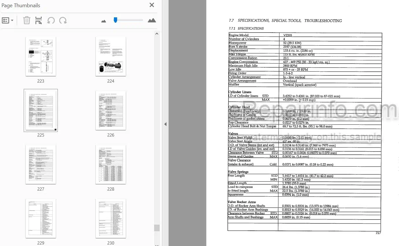 Photo 4 - Thomas 173 HL S II Series Repair Manual Skid Steer Loader 043225