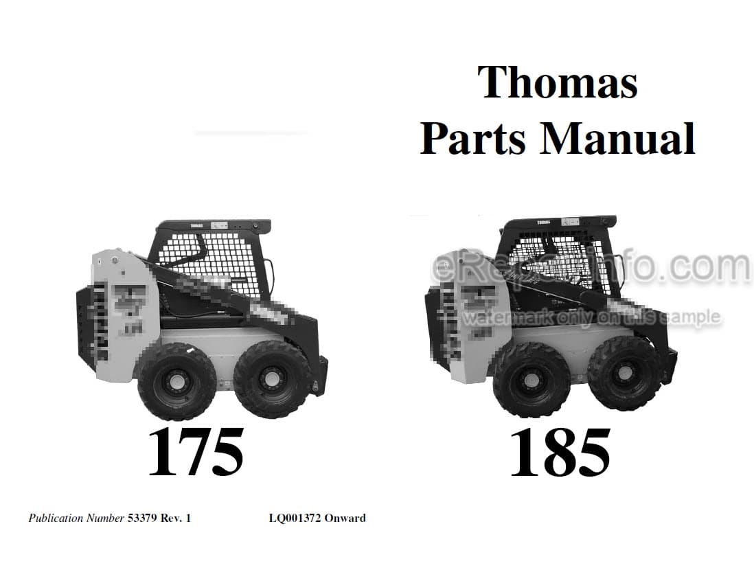 Photo 4 - Thomas 175 185 Parts Manual Skid Steer Loader 53379