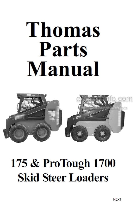 Photo 4 - Thomas 175 Protough 1700 Parts Manual Skid Steer Loader 048178SP