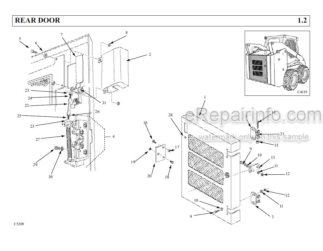 Photo 7 - Thomas 175 Protough 1700 Parts Manual Skid Steer Loader 048178SP