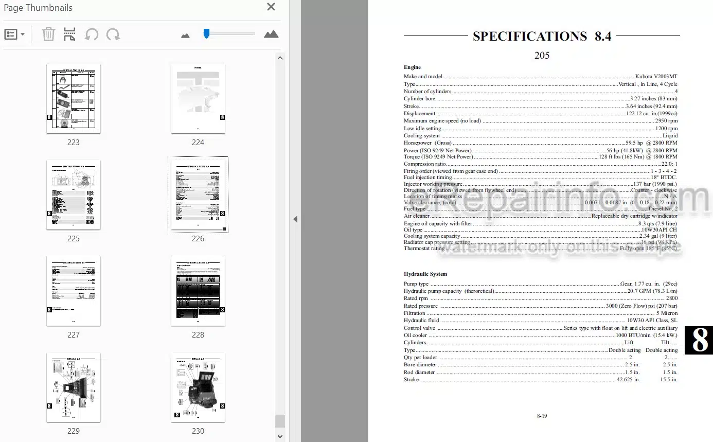 Photo 3 - Thomas 205 Repair Manual Skid Steer Loader 52433