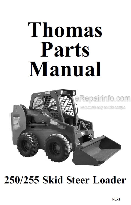 Photo 4 - Thomas 250 255 Parts Manual Skid Steer Loader 049483SP
