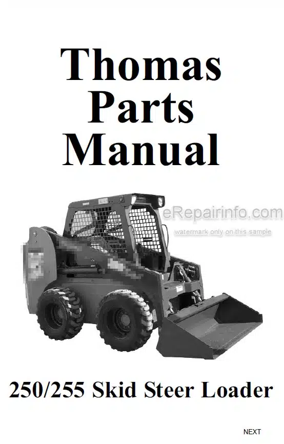 Photo 4 - Thomas 250 255 Parts Manual Skid Steer Loader 049483SP