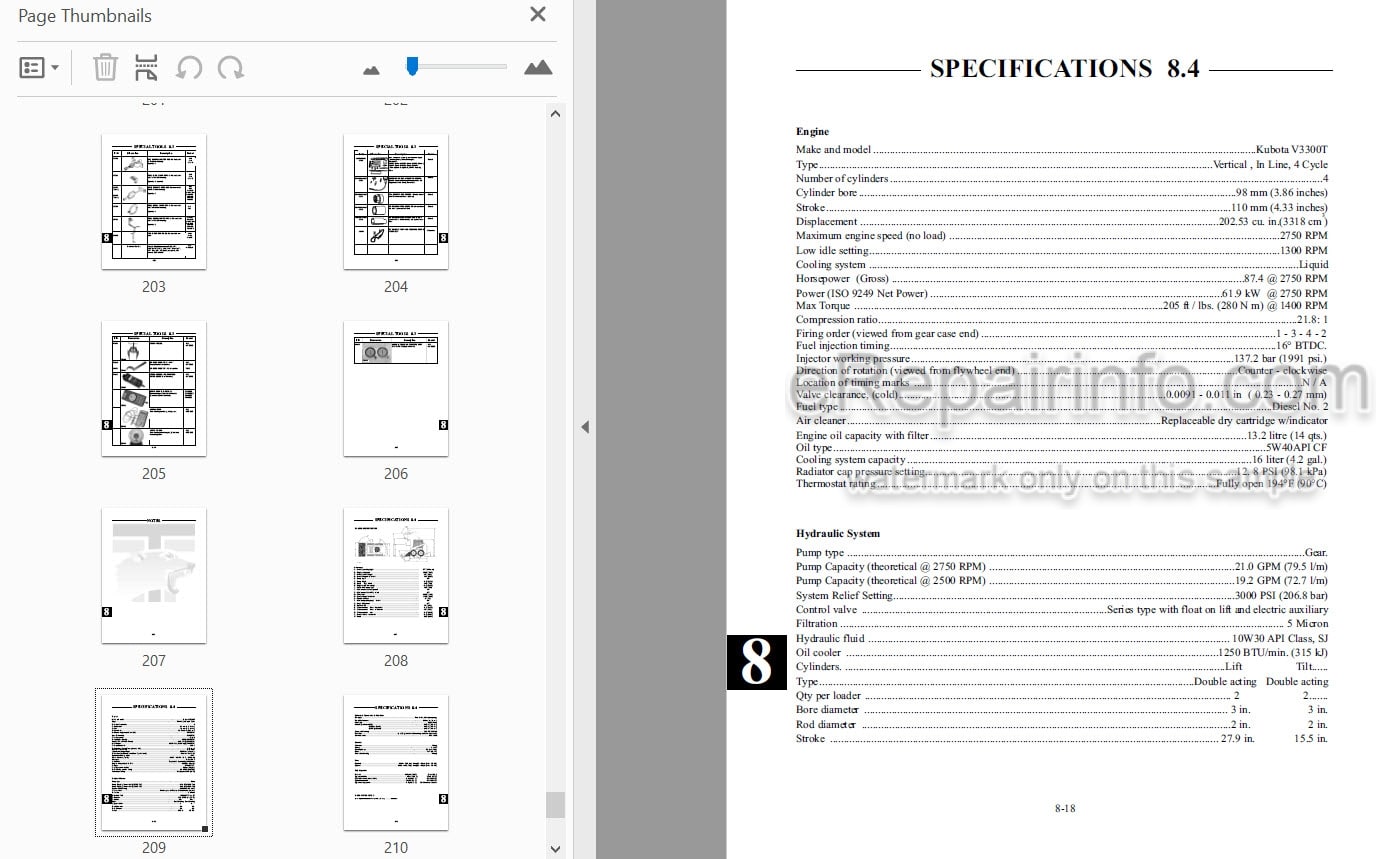 Photo 3 - Thomas 250 255 Repair Manual Skid Steer Loader 49903