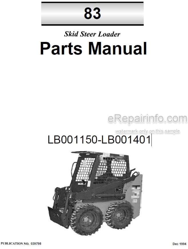 Photo 4 - Thomas 83 Parts Manual Skid Steer Loader 039798