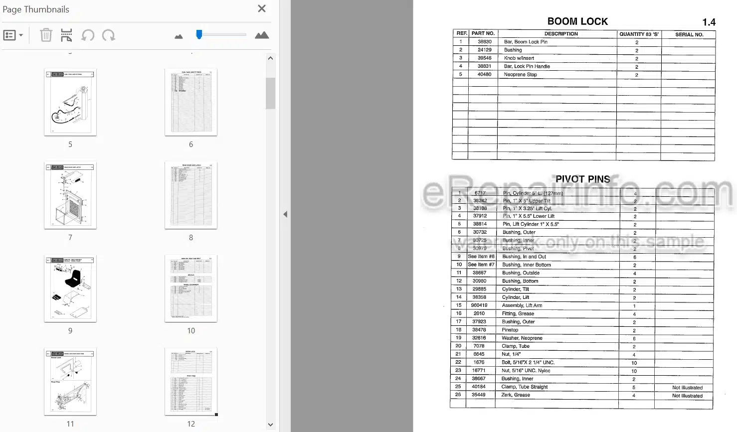 Photo 5 - Thomas 83 Parts Manual Skid Steer Loader 039798