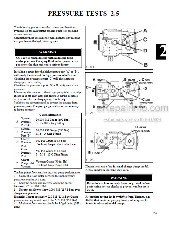 Photo 5 - Thomas 95 105 115 Repair Manual Skid Steer Loader 46847