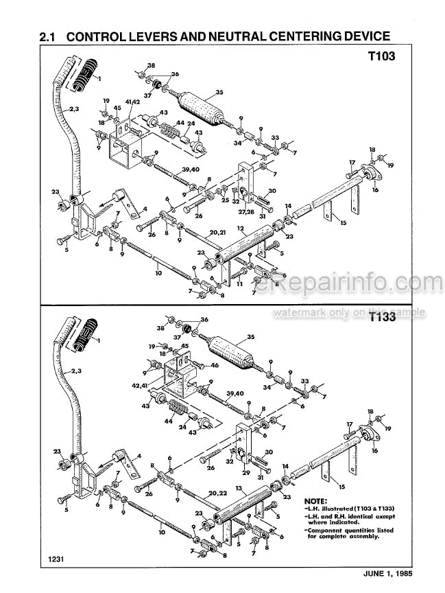 Photo 4 - Thomas T-133 T-103 Parts Manual Skid Steer Loader 025180-1