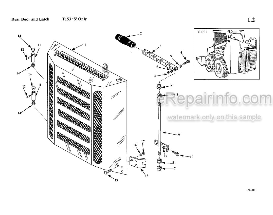 Photo 3 - Thomas T-153 T-135 S Series Parts Manual Skid Steer Loader 043966