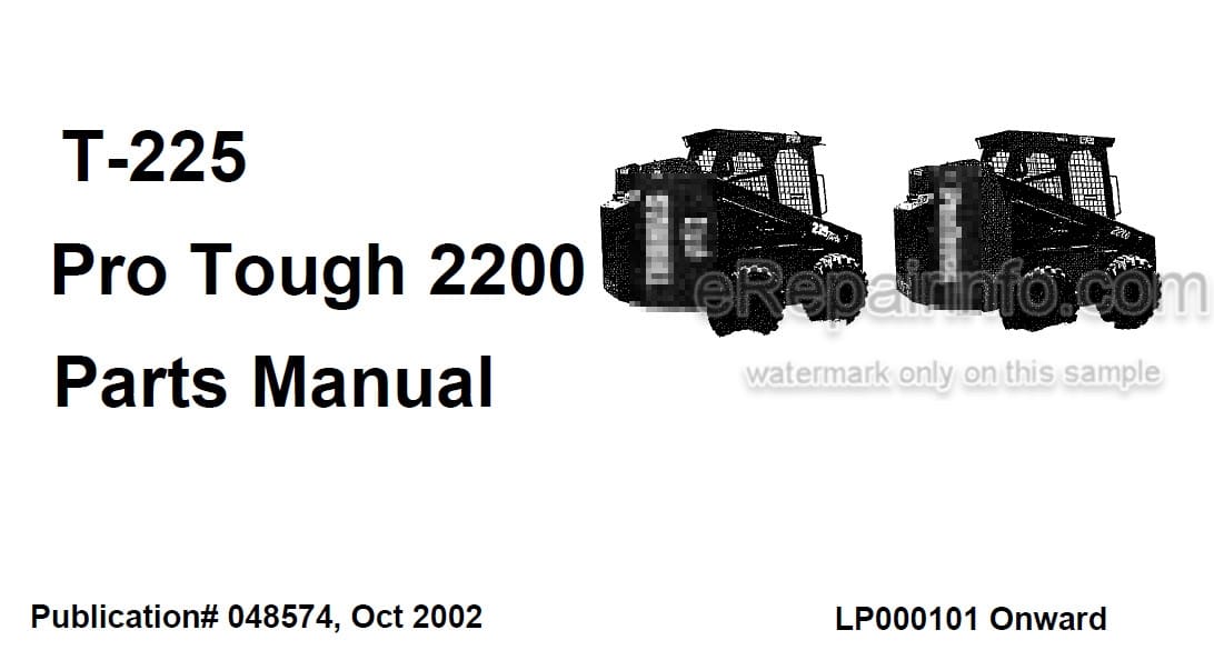 Photo 4 - Thomas T-225 Protough 2200 Parts Manual Skid Steer Loader 048574