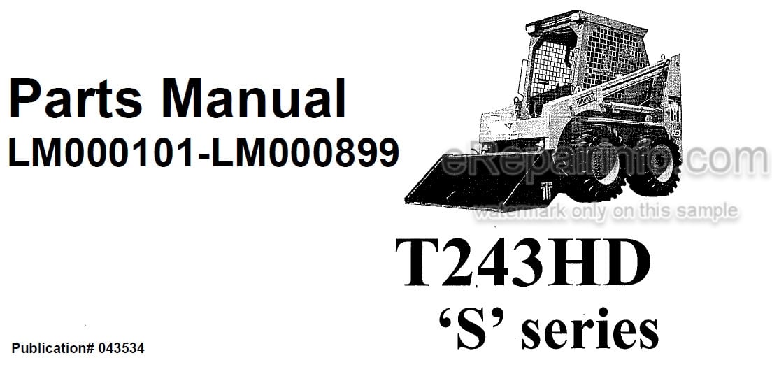 Photo 4 - Thomas T-243HD S Series Parts Manual Skid Steer Loader 043534