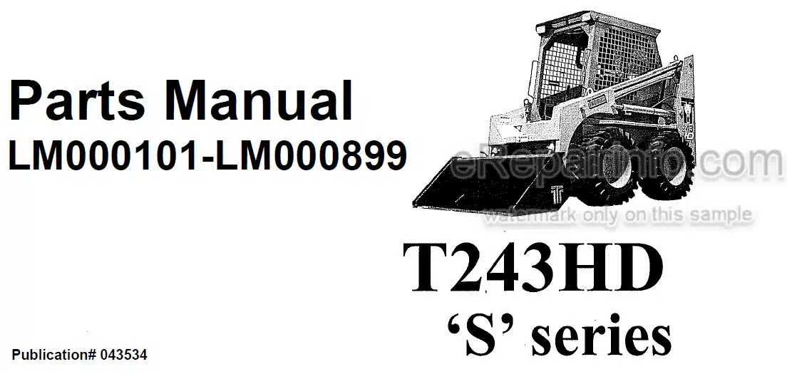 Photo 4 - Thomas T-243HD S Series Parts Manual Skid Steer Loader 043534