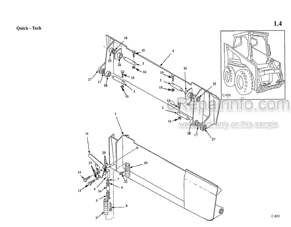 Photo 2 - Thomas T-243HD S Series Parts Manual Skid Steer Loader 043534