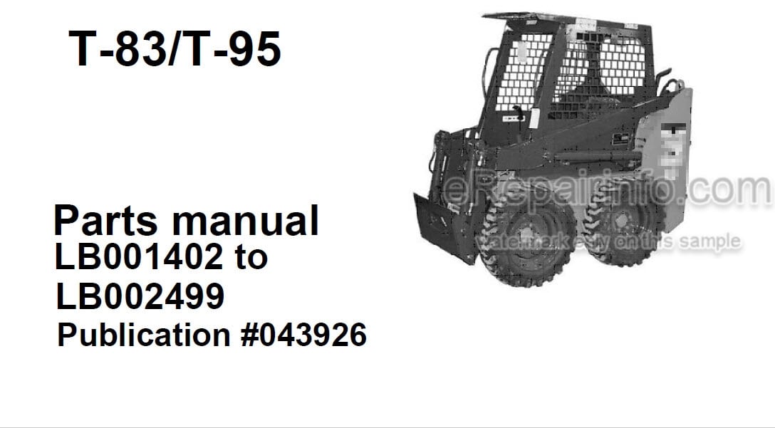 Photo 3 - Thomas T-83 T-95 Parts Manual Skid Steer Loader 043926