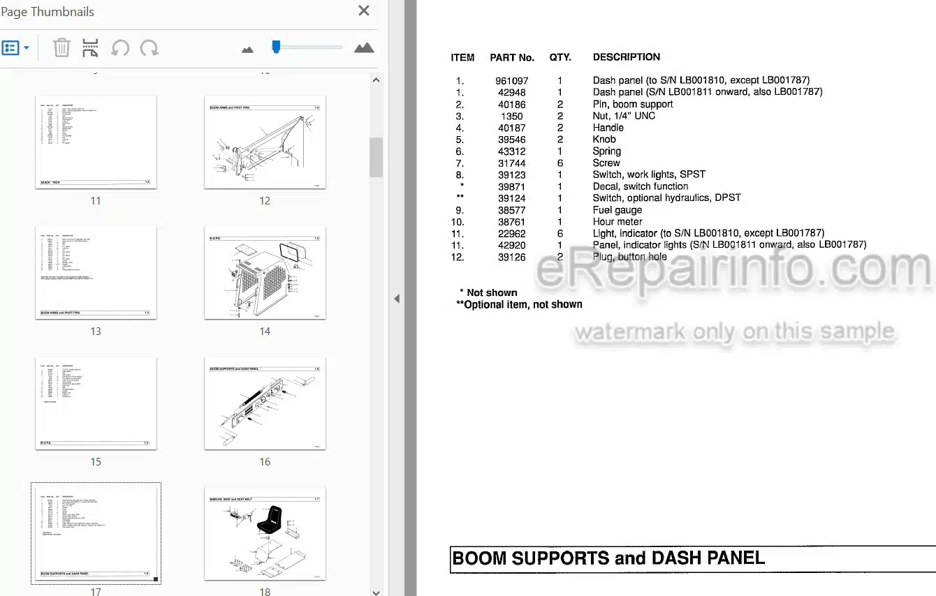 Photo 4 - Thomas T-83 T-95 Parts Manual Skid Steer Loader 043926