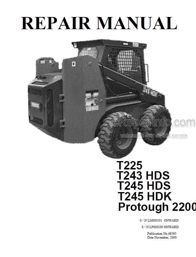 Photo 5 - Thomas T225 T243HDS T245HDS T245HDK Protough 2200 Repair Manual Skid Steer Loader 46563