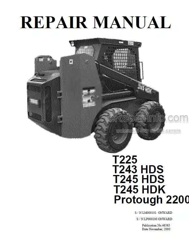 Photo 5 - Thomas T225 T243HDS T245HDS T245HDK Protough 2200 Repair Manual Skid Steer Loader 46563