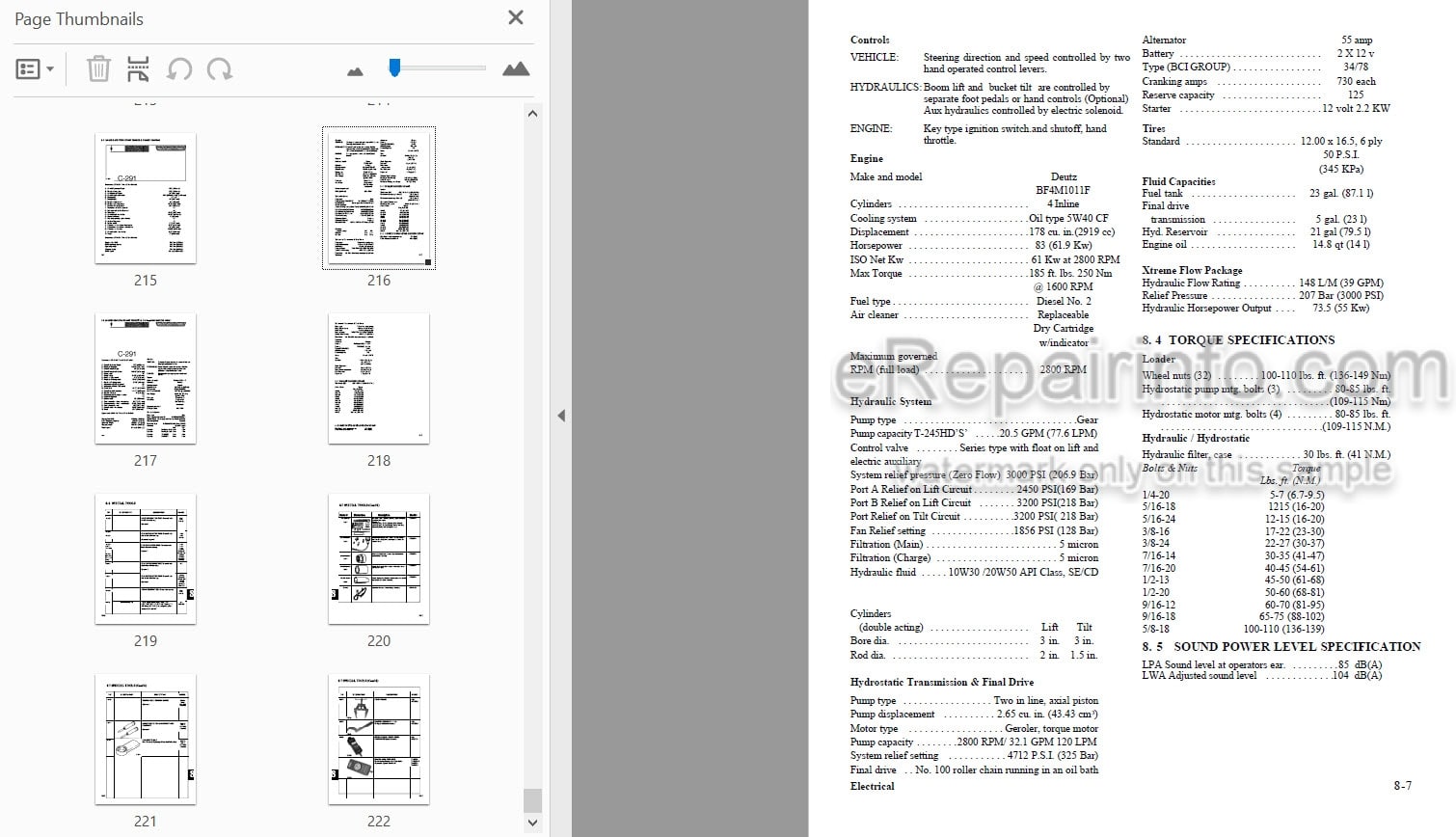 Photo 6 - Thomas T225 T243HDS T245HDS T245HDK Protough 2200 Repair Manual Skid Steer Loader 46563