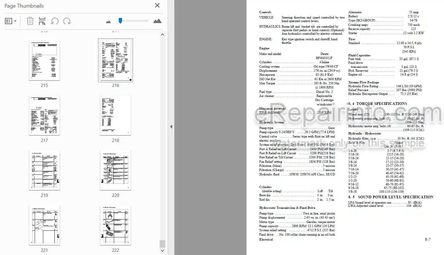 Photo 6 - Thomas T225 T243HDS T245HDS T245HDK Protough 2200 Repair Manual Skid Steer Loader 46563