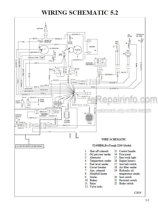 Photo 4 - Thomas T225 T243HDS T245HDS T245HDK Protough 2200 Repair Manual Skid Steer Loader 46563