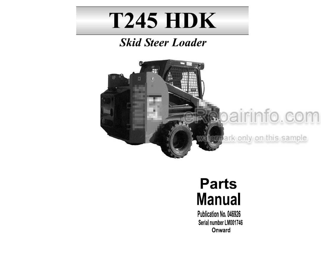Photo 4 - Thomas T245HDK Parts Manual Skid Steer Loader 046926