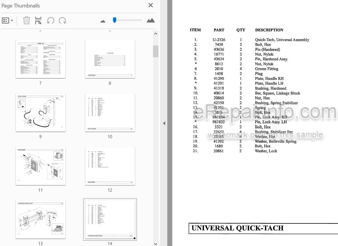 Photo 3 - Thomas T245HDK Parts Manual Skid Steer Loader 046926
