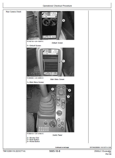 Photo 4 - John Deere 250G Operation and Test Manual Excavator TM13208X19