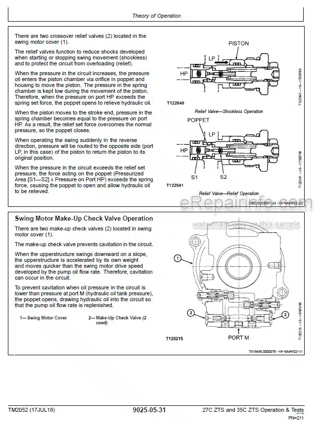 Photo 5 - John Deere 27C ZTS 35C ZTS Operation And Test Manual Excavator TM2052