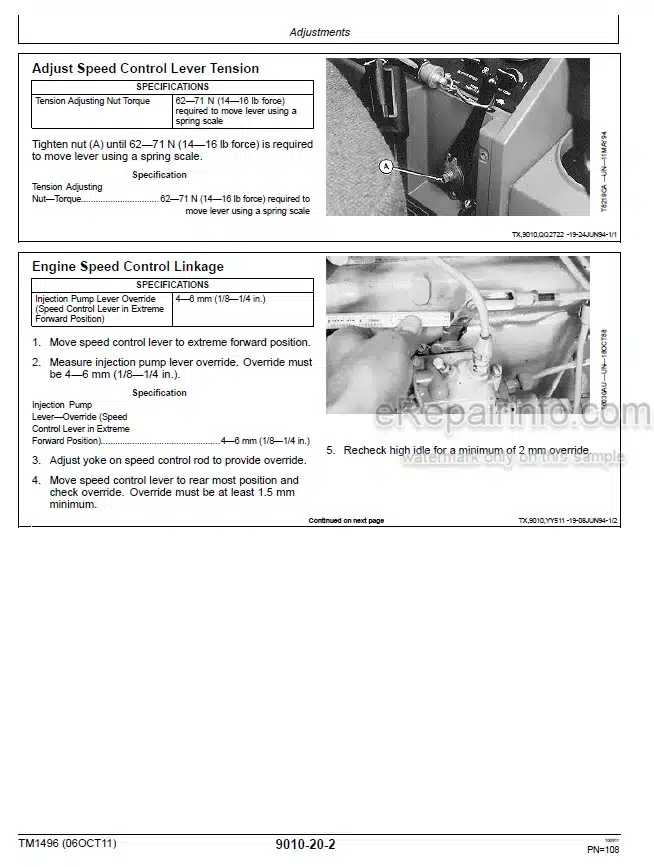 Photo 7 - John Deere 300D 310D 315D Operation And Test Manual Backhoe Loader TM1496