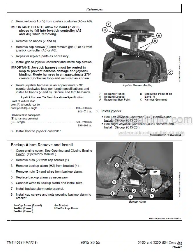 Photo 6 - John Deere 318D 320D Operation And Test Manual Skid Steer Loader With EH Controls TM11406