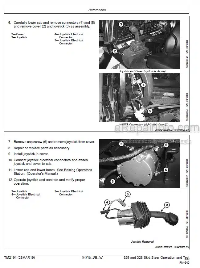 Photo 7 - John Deere 328E 332E Operation And Test Manual Skid Steer Loader TM12802