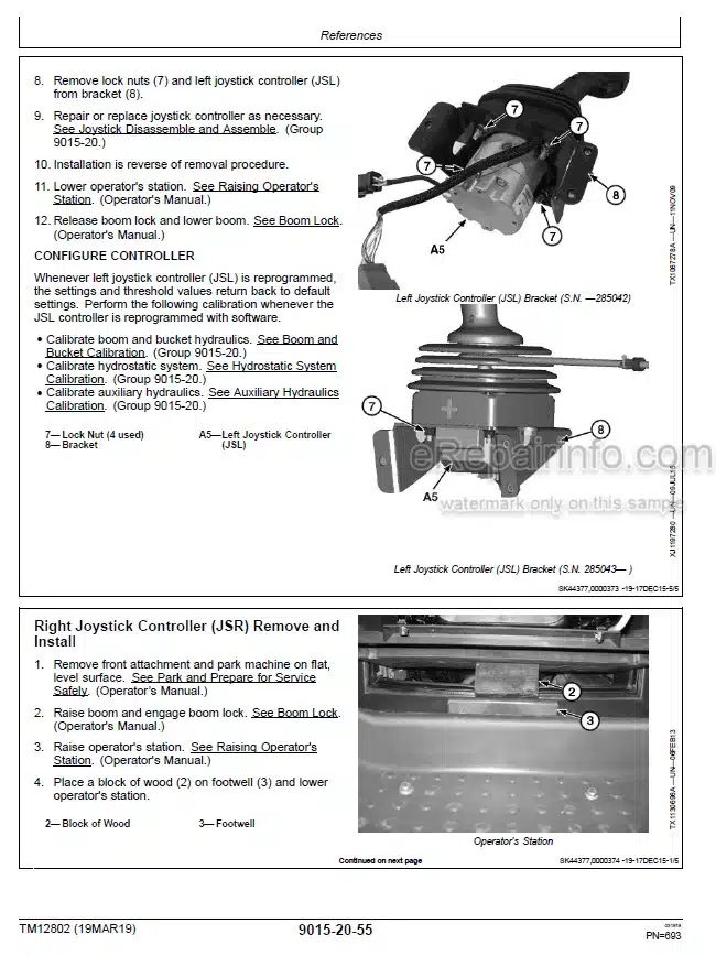 Photo 1 - John Deere 328E 332E Operation And Test Manual Skid Steer Loader TM12802