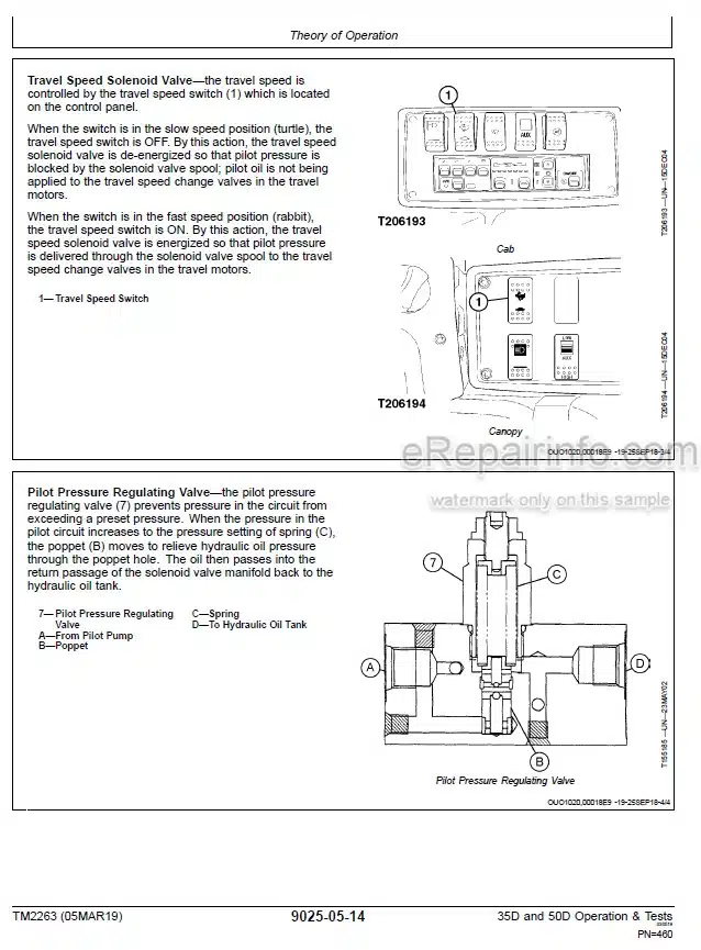Photo 3 - John Deere 35D 50D Operation And Test Manual Excavator TM2263