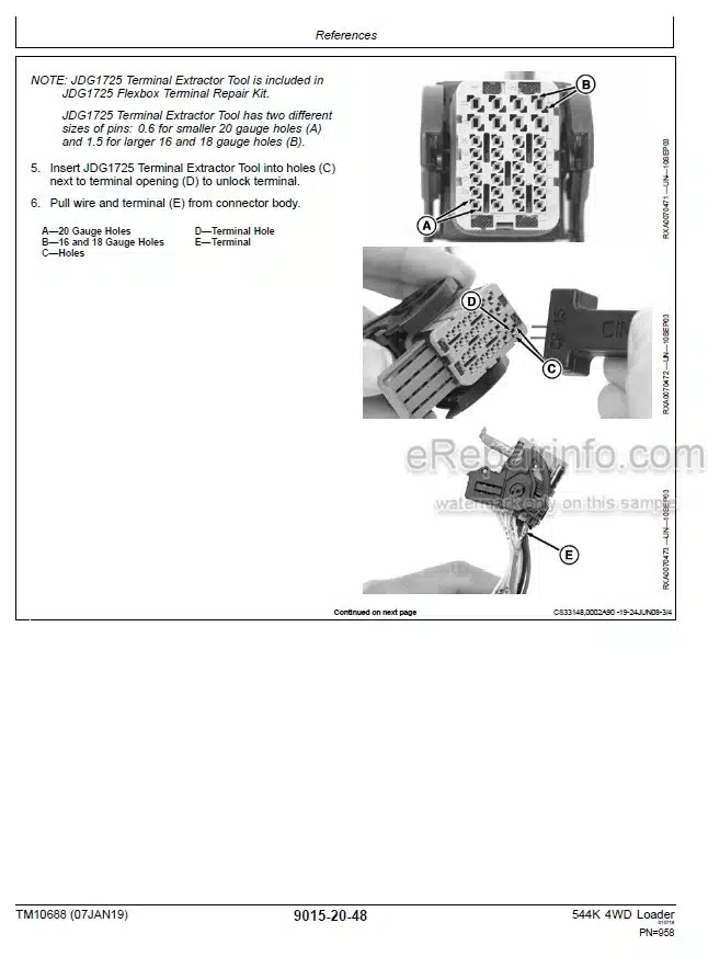 Photo 8 - John Deere 524K 6068HDW74 Operation And Test Manual 4WD Loader And Engine TM10686