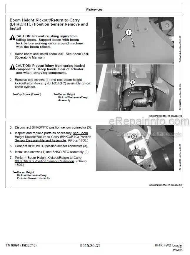 Photo 9 - John Deere 644K 6068HDW80 6068HDW83 Operation And Test Manual 4WD Loader And Engine TM10694