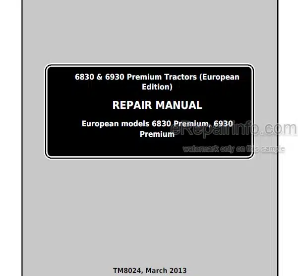 Photo 4 - John Deere 6830 6930 Premium Repair Manual Tractor TM8024