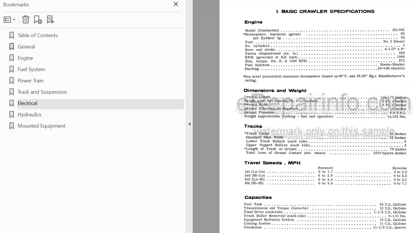 Photo 6 - Case 1000 Service Manual Crawler 9-72142