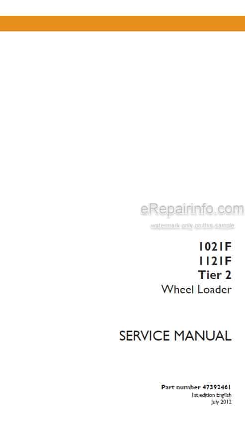 Photo 6 - Case 1021F 1121F Tier 2 Service Manual Wheel Loader 47392461
