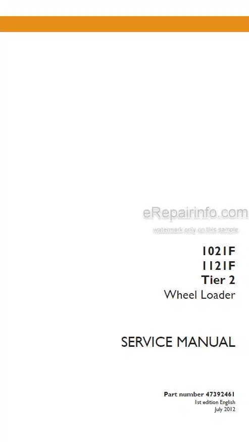Photo 6 - Case 1021F 1121F Tier 2 Service Manual Wheel Loader 47392461