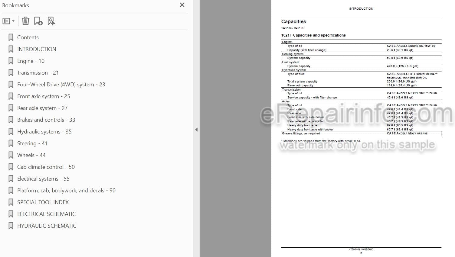 Photo 5 - Case 1021F 1121F Tier 2 Service Manual Wheel Loader 47392461