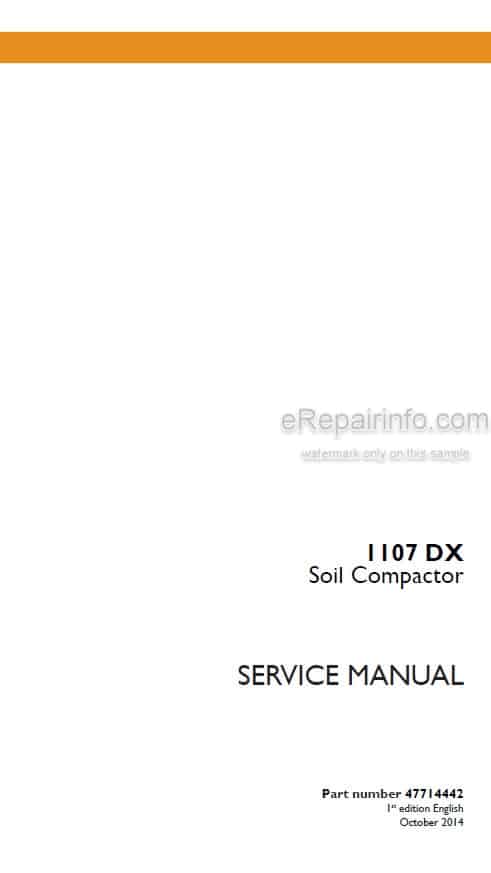 Photo 4 - Case 1107DX Service Manual Soil Compactor 47714442