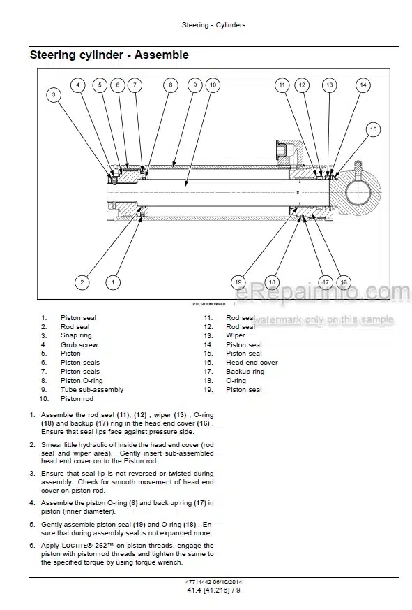 Photo 6 - Case 1107DX Service Manual Soil Compactor 47714442