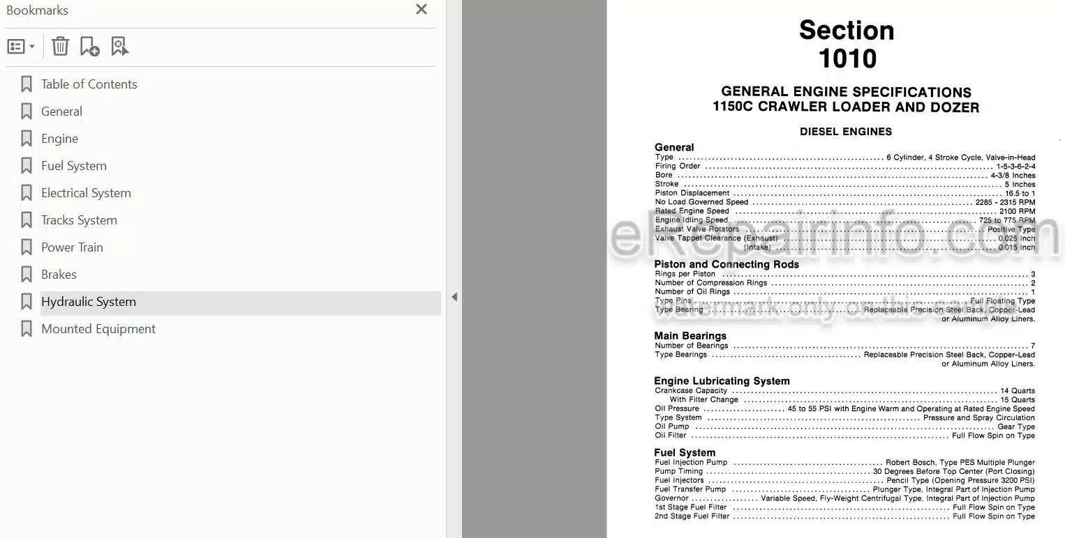 Photo 4 - Case 1150C Service Manual Crawler 9-67861