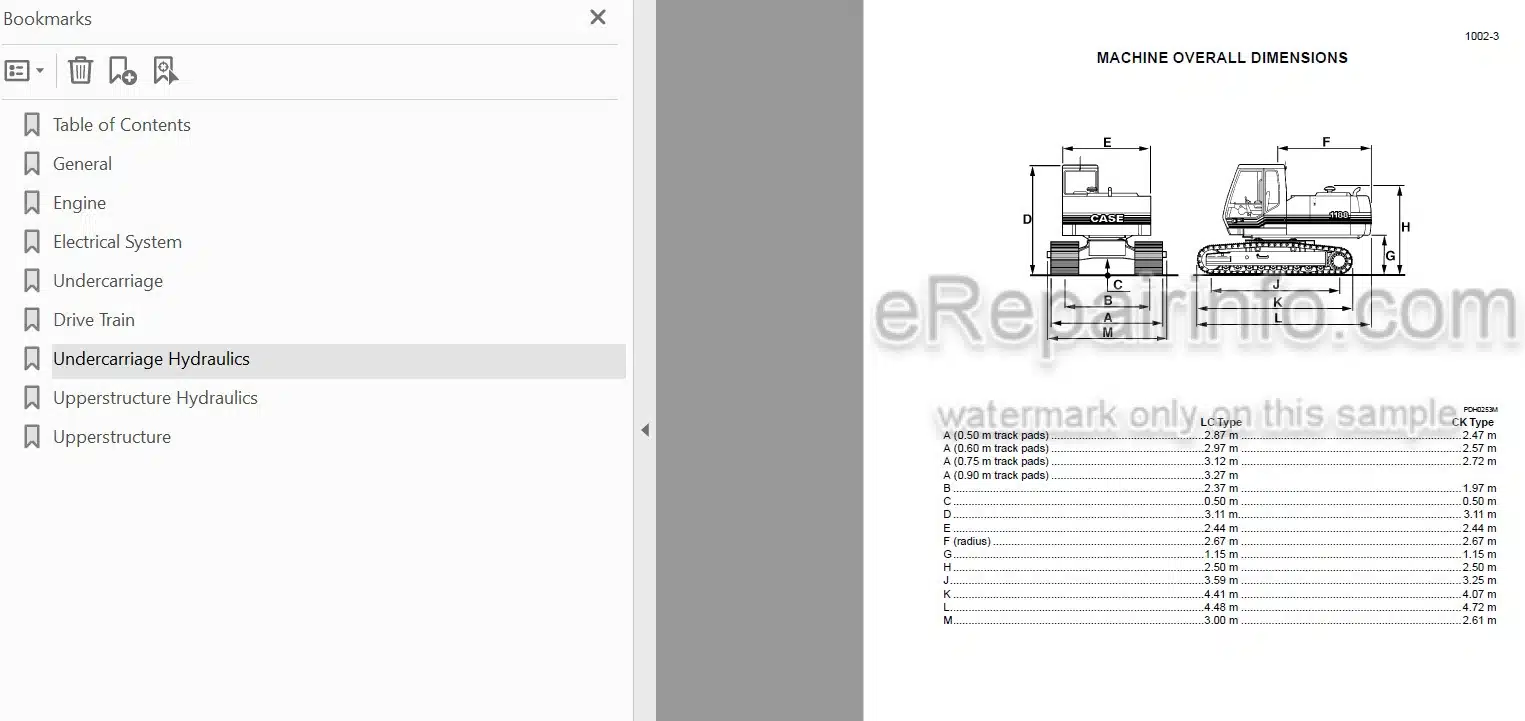 Photo 4 - Case 1188 Service Manual Wheeled And Crawler Excavator 7-79944