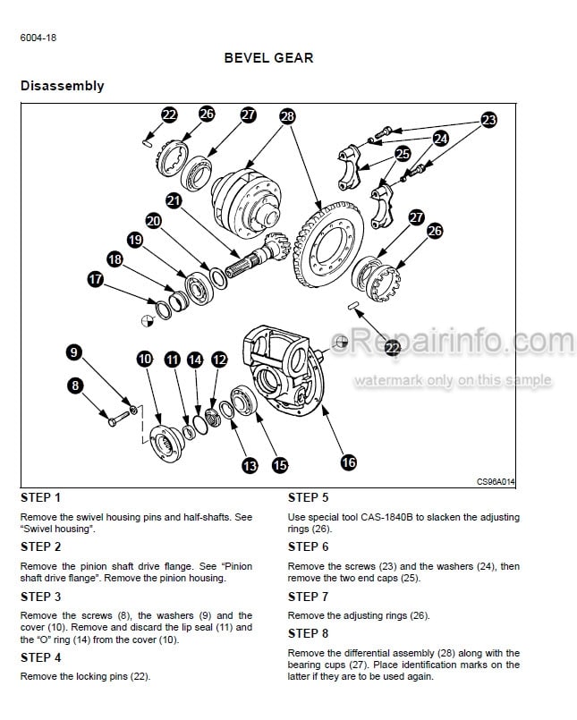 Photo 6 - Case 1188 Service Manual Wheeled And Crawler Excavator 7-79944