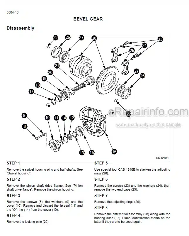 Photo 6 - Case 1188 Service Manual Wheeled And Crawler Excavator 7-79944